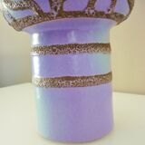 Glazed ceramic vase, abstract shape and decoration, fat lava, vintage 60s/70s