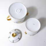 Limoges Ribes porcelain tea and coffee service, gold, silver, iridescent mother-of-pearl, Art Deco
