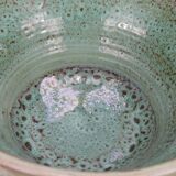 green enameled basin