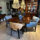 19th century almost square antique mahogany dining table.