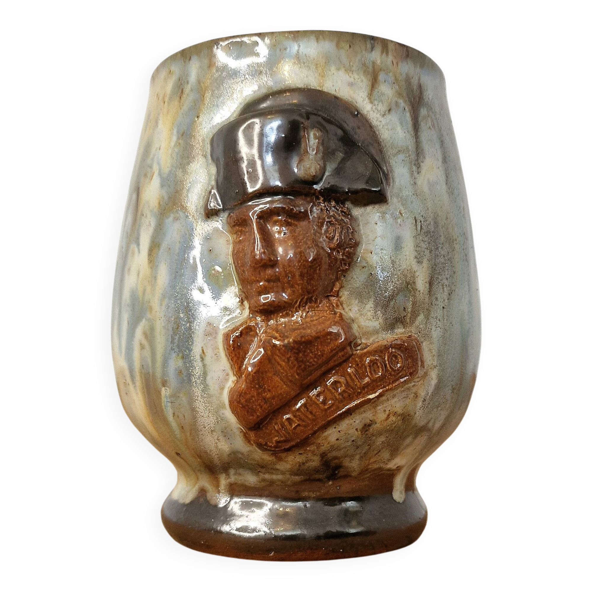 Chope vintage Waterloo en grès émaillé nacré signée Dubois 60/70