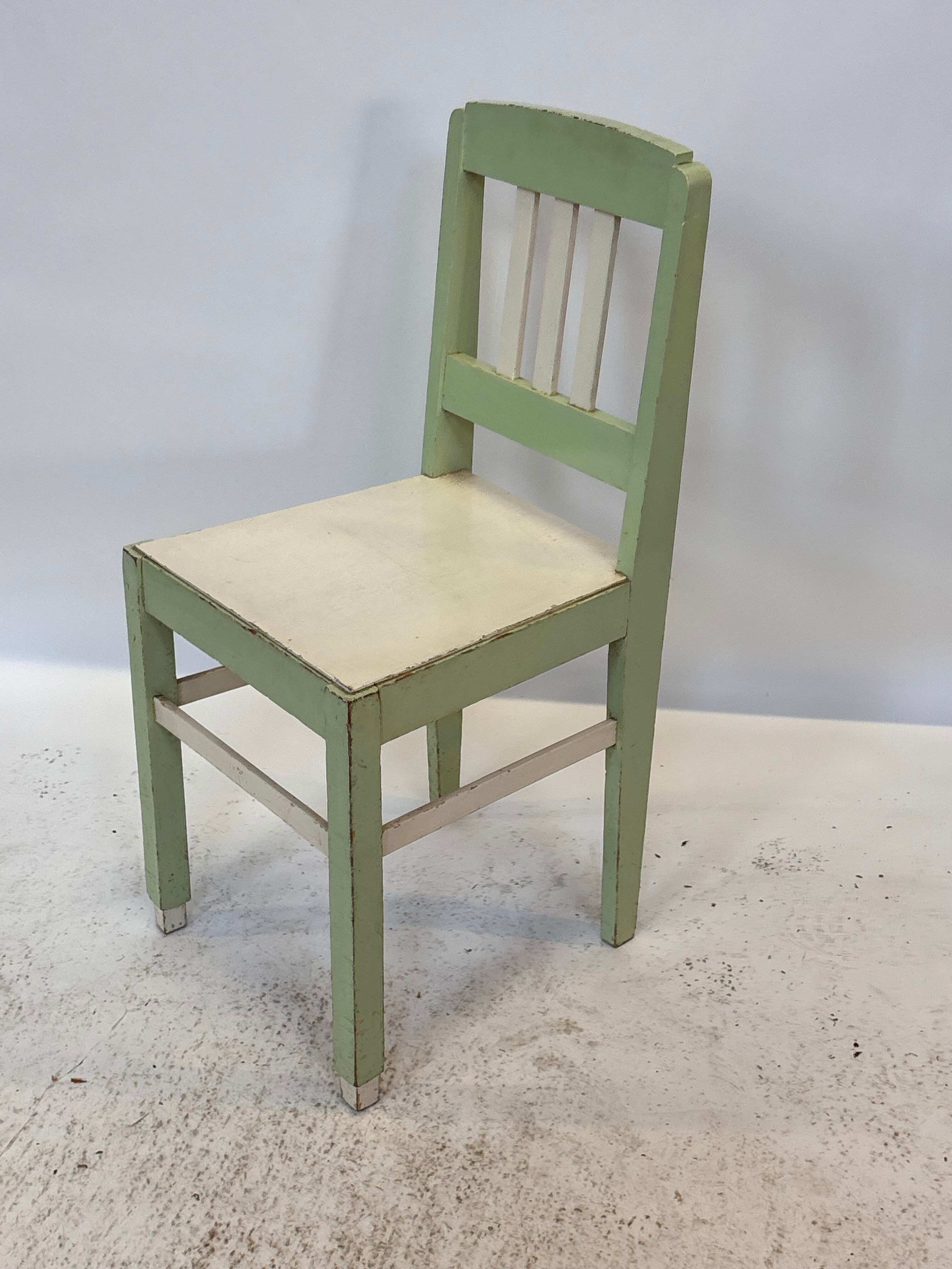 Chaise Art Déco vintage, style de design minimaliste, bois "de stijl"