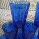 9 antique cobalt blue water glasses