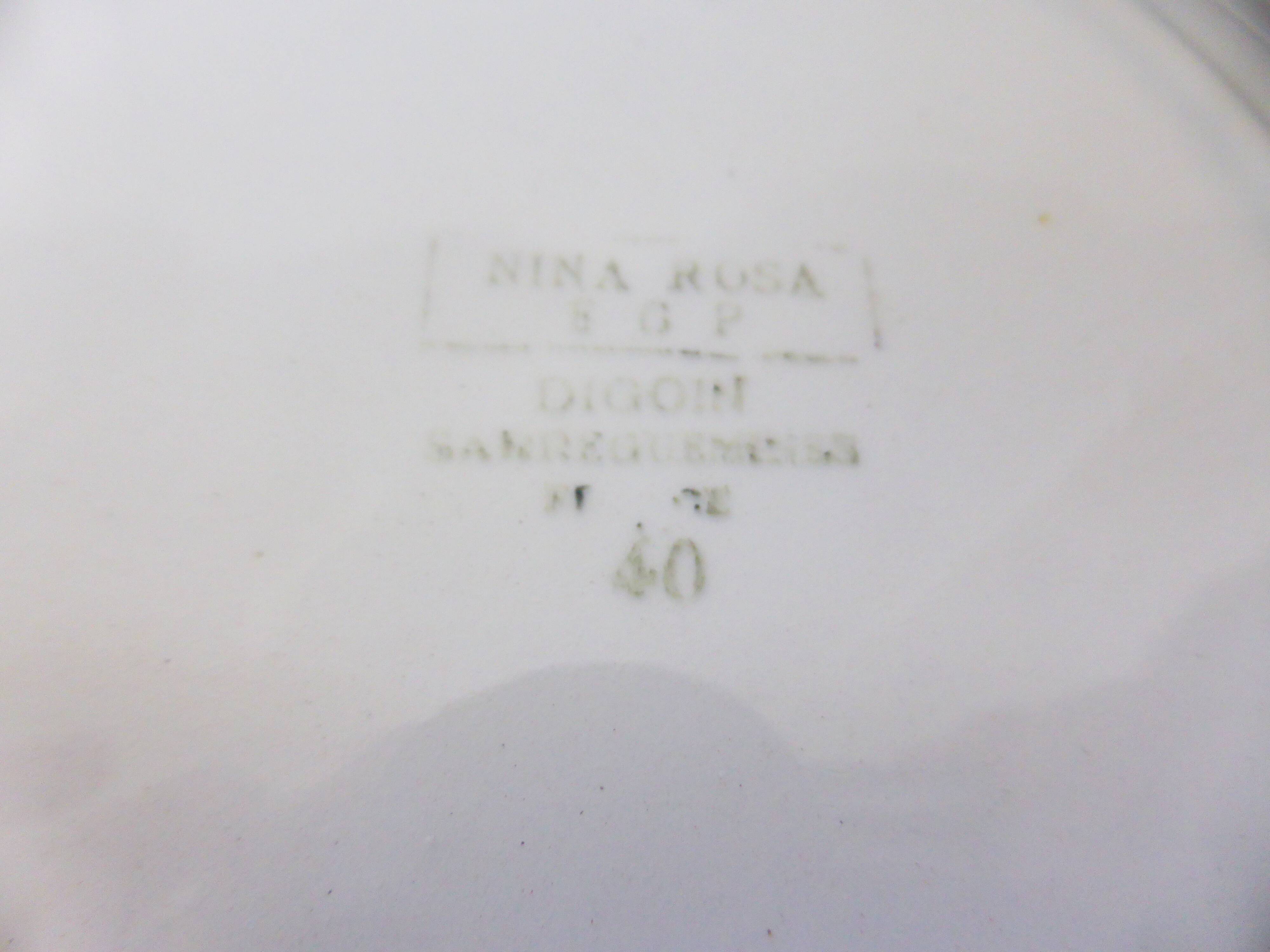 6 assiettes plates de Digoin Sarreguemines modèle Nina Rosa 210419
