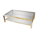 Table basse à double plateaux en chrome et doré vers 1970