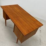 Small Danish Teak Asymmetrical Desk, 1960s.