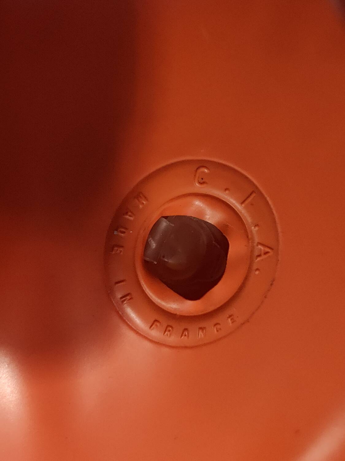 Vintage orange inflatable pouf 70