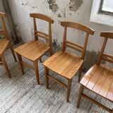 4 golden oak chairs