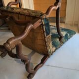 Louis XIII armchair called sheep's bones with aubusson tapestry