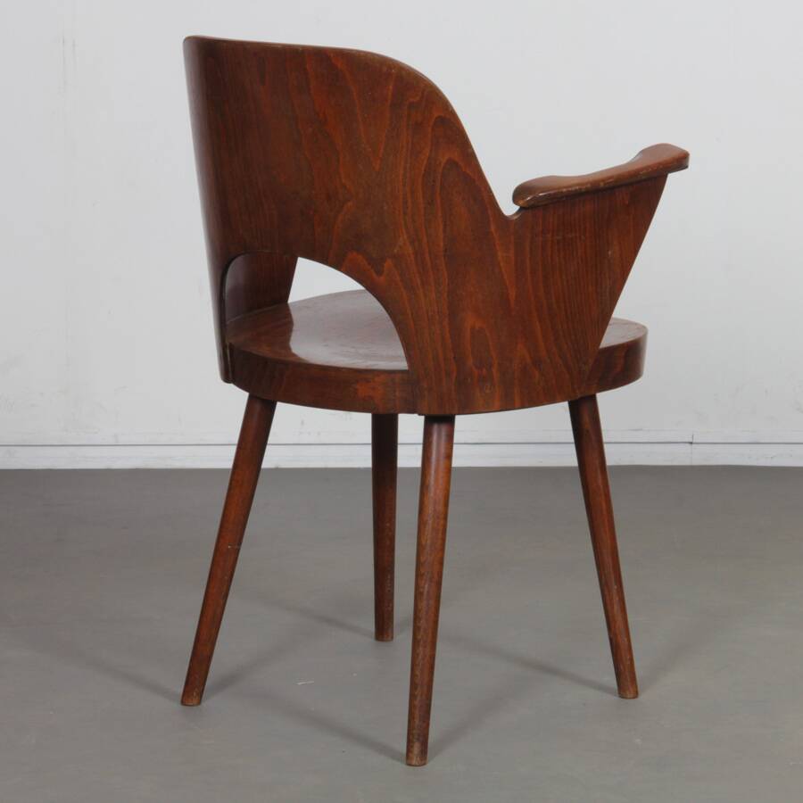 Wooden armchair by Lubomir Hofmann for Ton, 1960