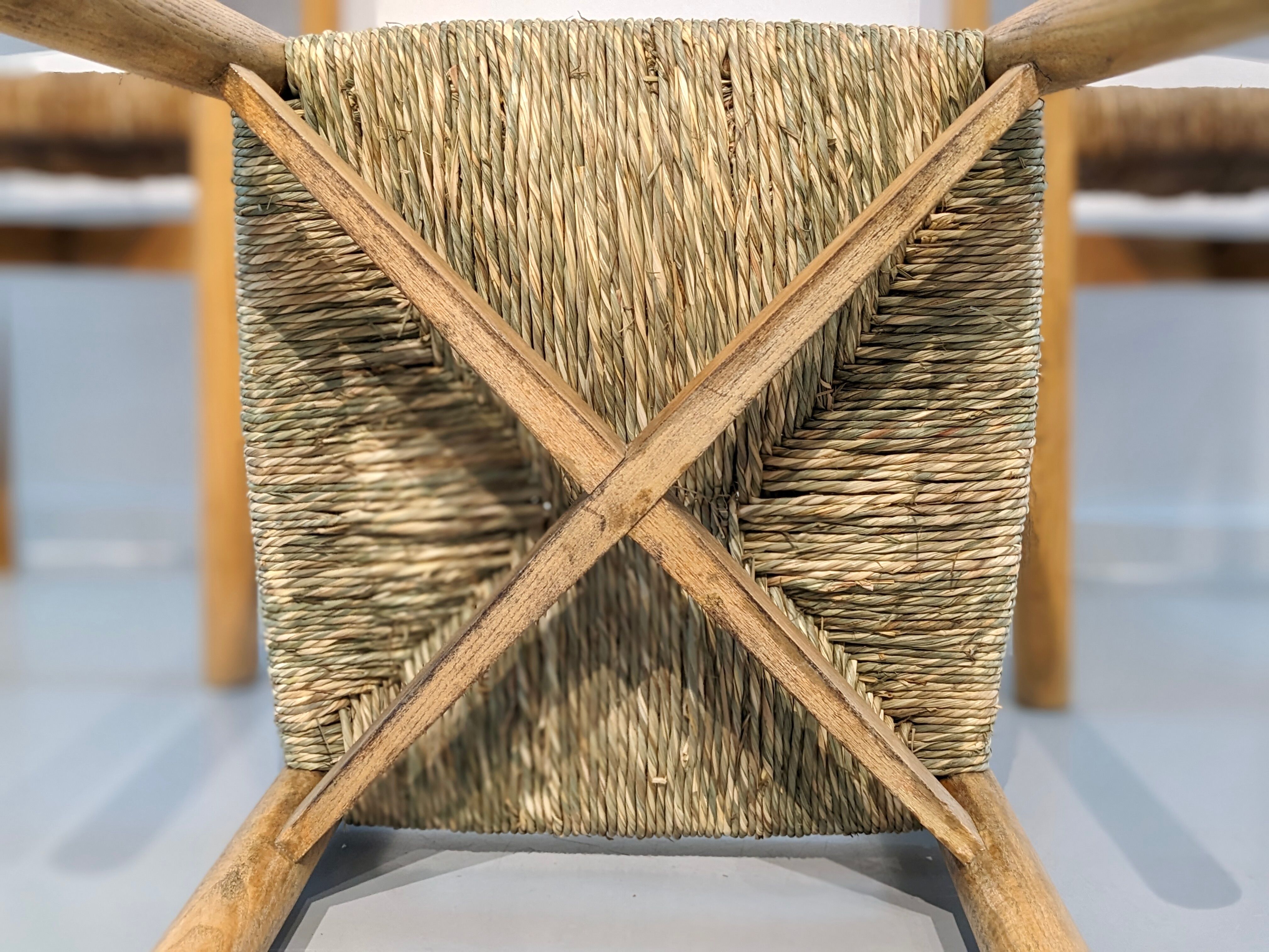 Series of 3 Méribel chairs by Charlotte Perriand