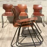 Set of 6 vintage sled chairs