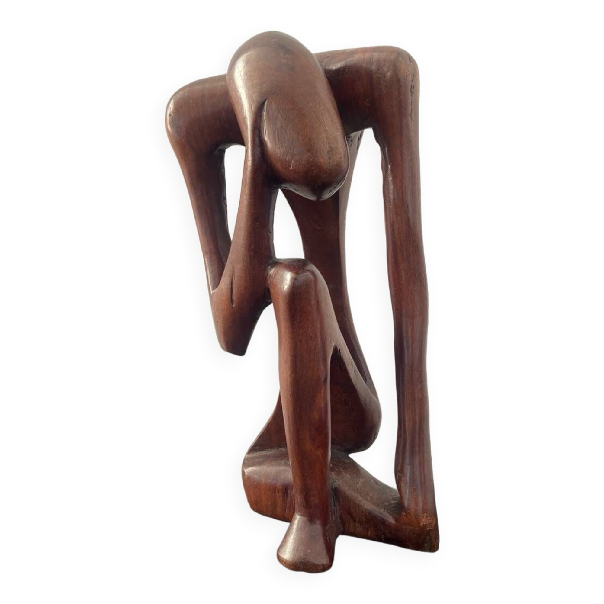 Wooden sculpture the Thinker