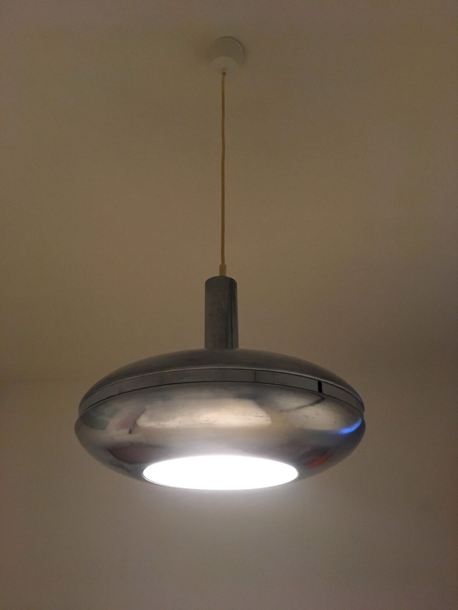 Vintage 60s aluminum hanging lamp