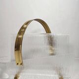 Revistero de metacrilato y latón. España, 1980s.