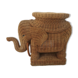 Side table elephant rattan or piece of sofa 60s 70s