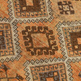 5x11 orange and brown vintage tapis rug, 352x162cm