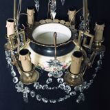 Lustre 6 lights in Crystal, Bronze, and Earthenware