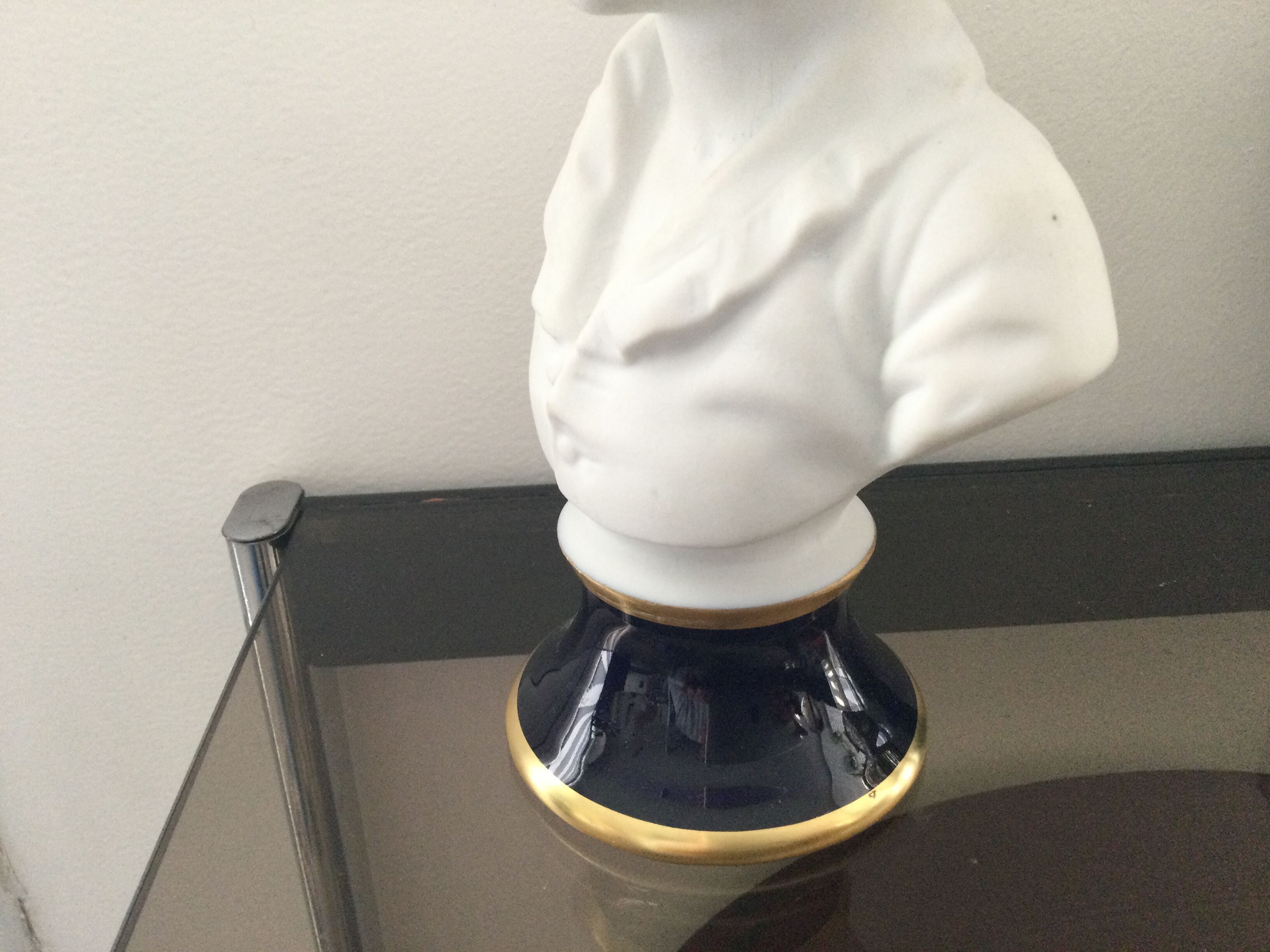 Bust after Houdon signed Tharaud Limoges
