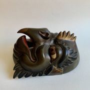 Set of 3 Hand-Carved Old  Wooden Masks South Asia