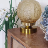 Table ball lamp globe art deco amber