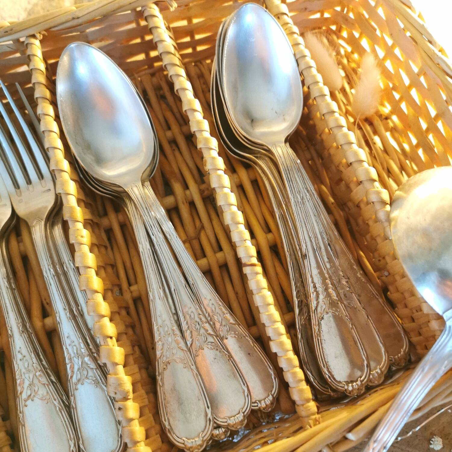 Ercuis 12 antique silver-plated spoons 1910