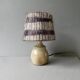 Sandstone lamp with its original wool lampshade, 1970s