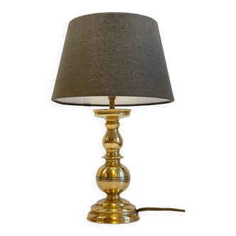 Chic solid brass and vintage fabric lamp