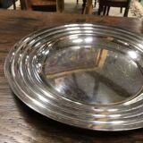 Round silver-plated dish, Christofle.