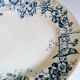 Ancient dish made of blue iron earth, birds, large depot Paris, 19th century