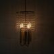 Chandelier antique four flames with glass beads, brass, boho lamp