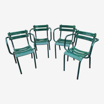 Série de 4 fauteuils de jardin