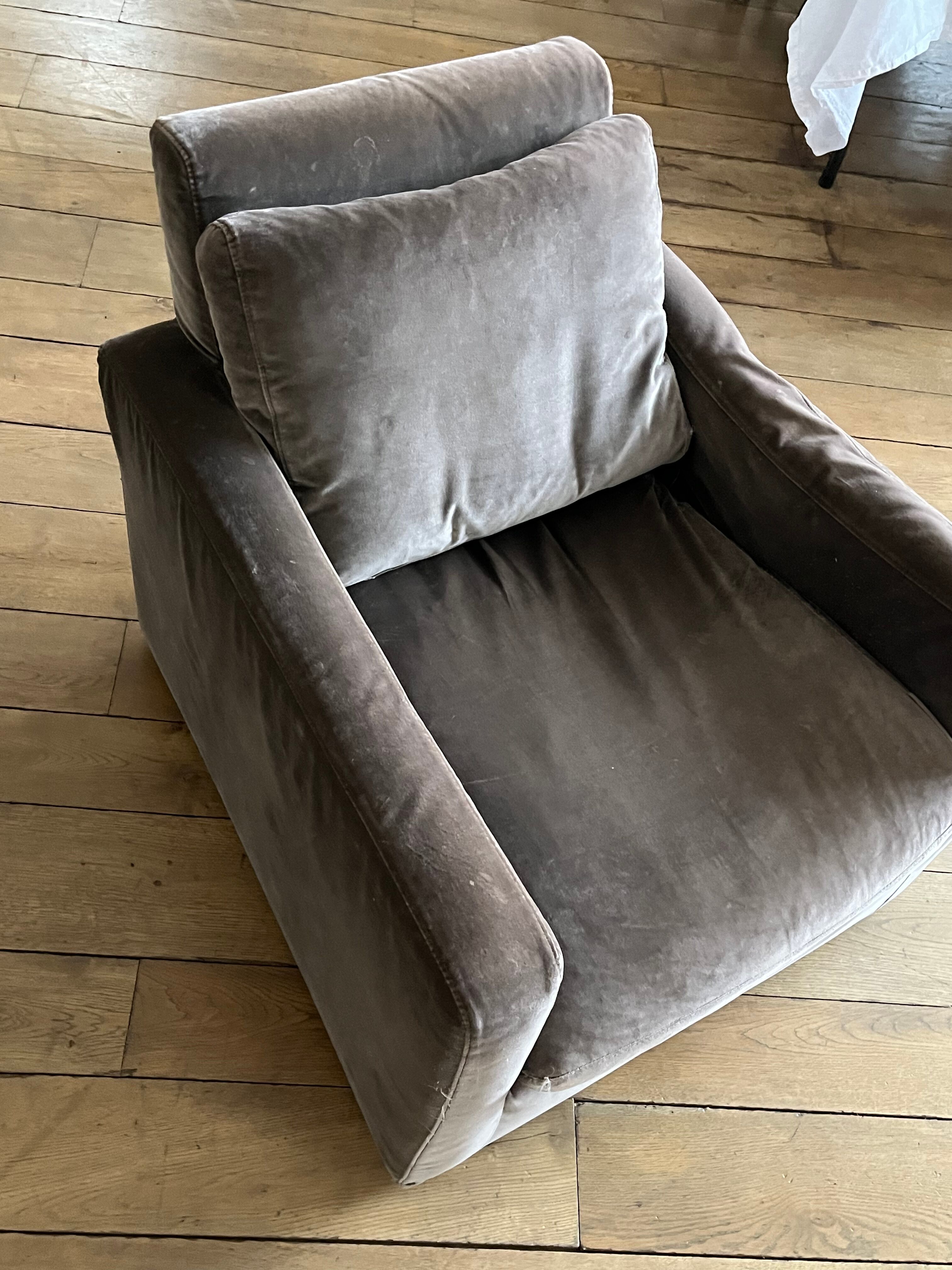 Armchair chester habitat velvet plum
