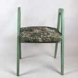 Lot de 2 tabourets verts à fleurs vintage
