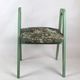 Lot de 2 tabourets verts à fleurs vintage