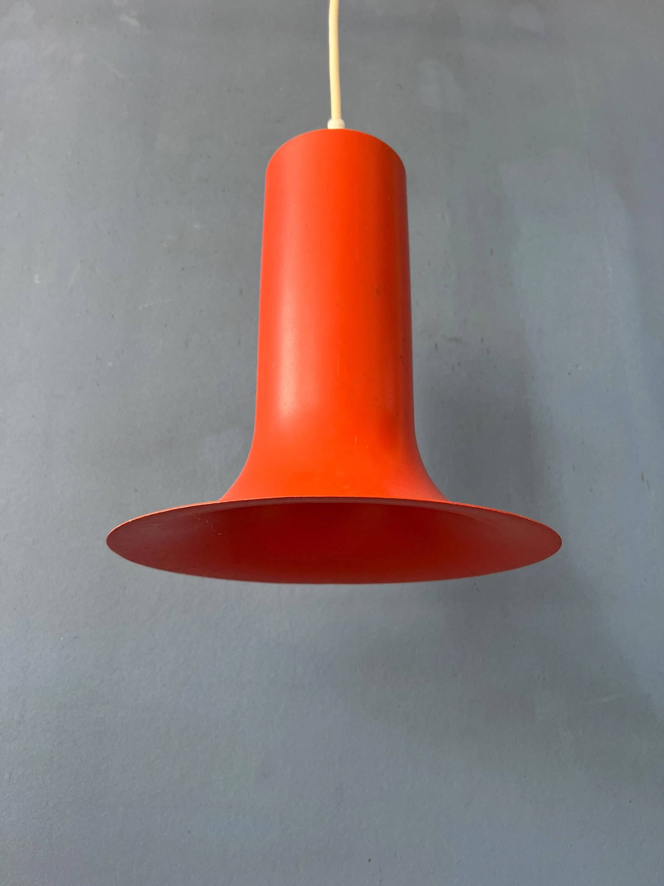 Vintage orange cone-shaped Raak suspension