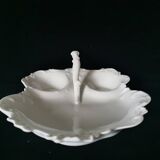 white Limoges porcelain crudité dish