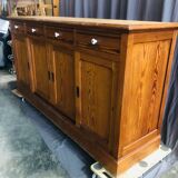 Pine buffet, with plenty of drawers and slippery doors, and porcelain handles