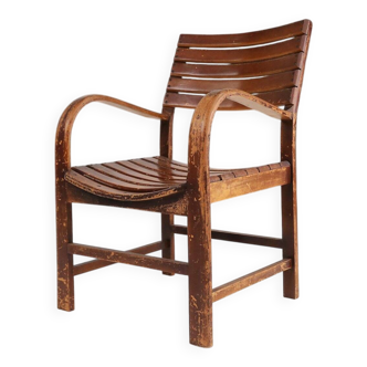 Art Deco Wooden Torck Armchair, France 1930s
