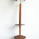 Tripod floor lamp in oak and brass, three lights