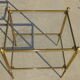 Table de salon en laiton et verre, double plateaux