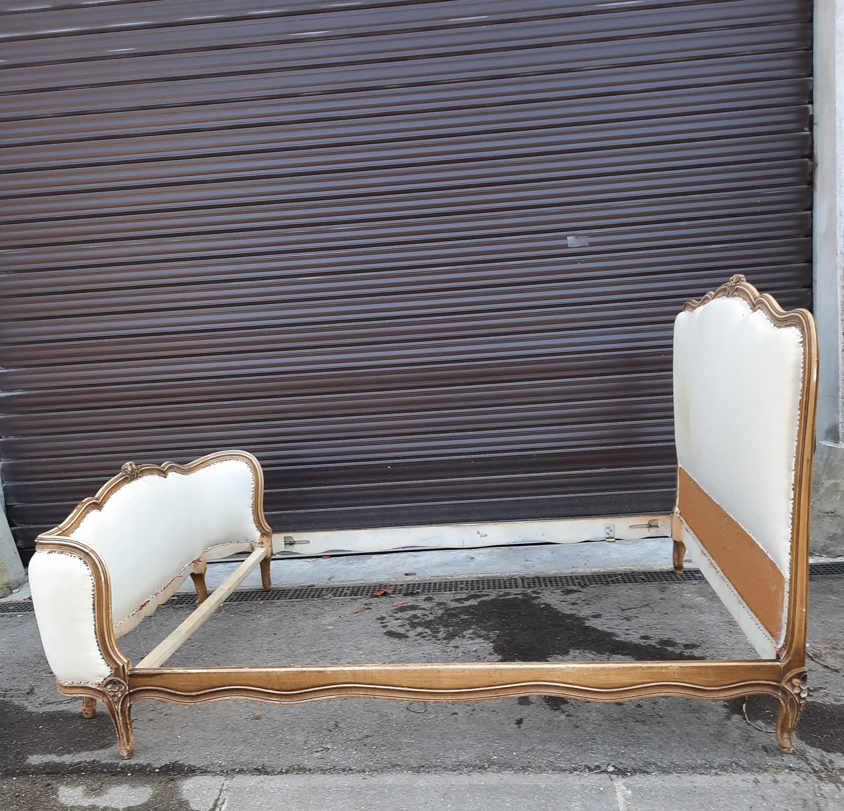 Louis XV style upholstered bed