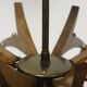 Sputnik chandelier 8 lights copper, teak & brass, Italy 1960s