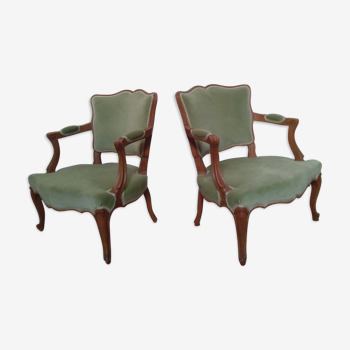 Paire de fauteuils de style Louis XV