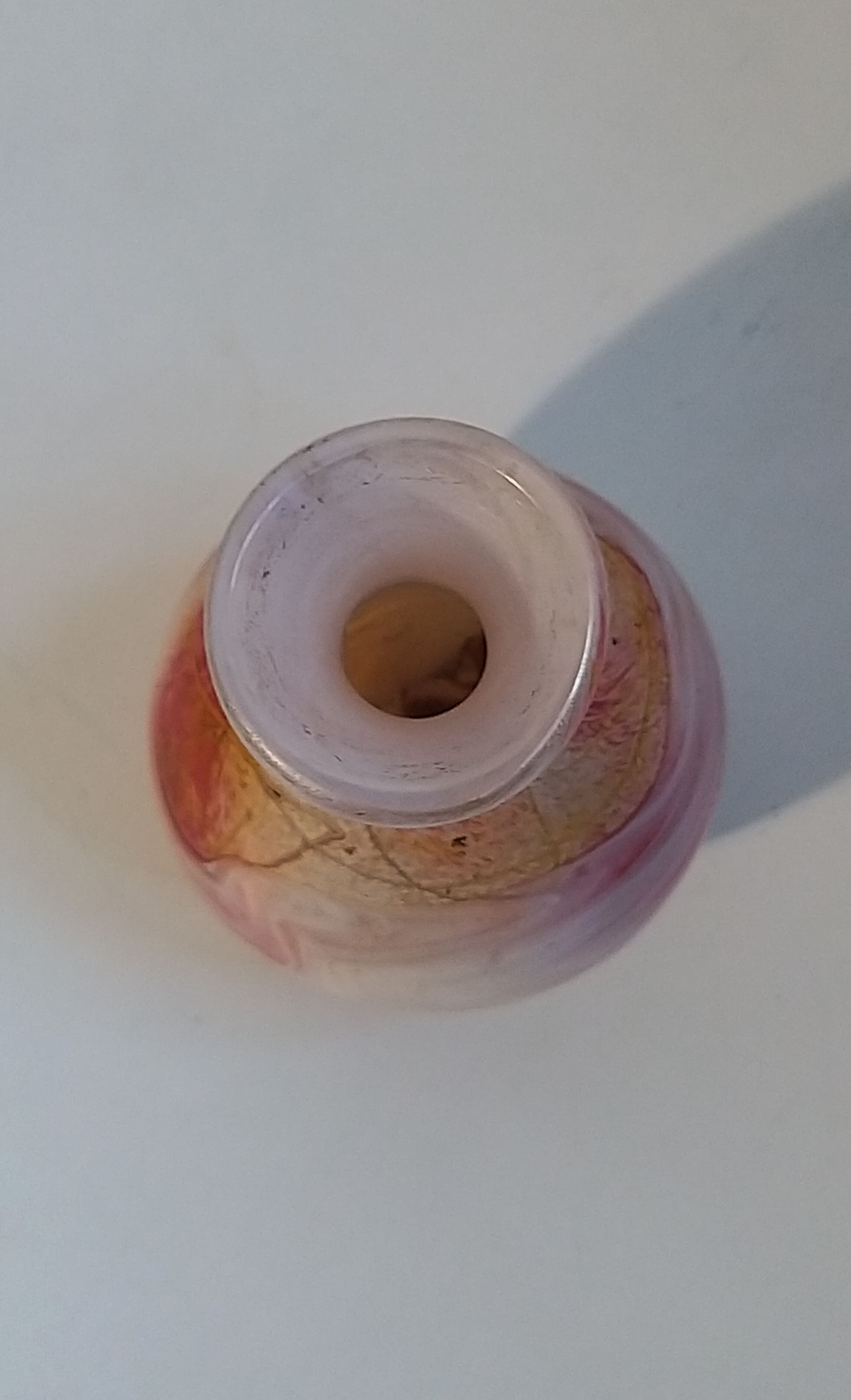 Murano hand-blown glass vase agate décor 1960/1970