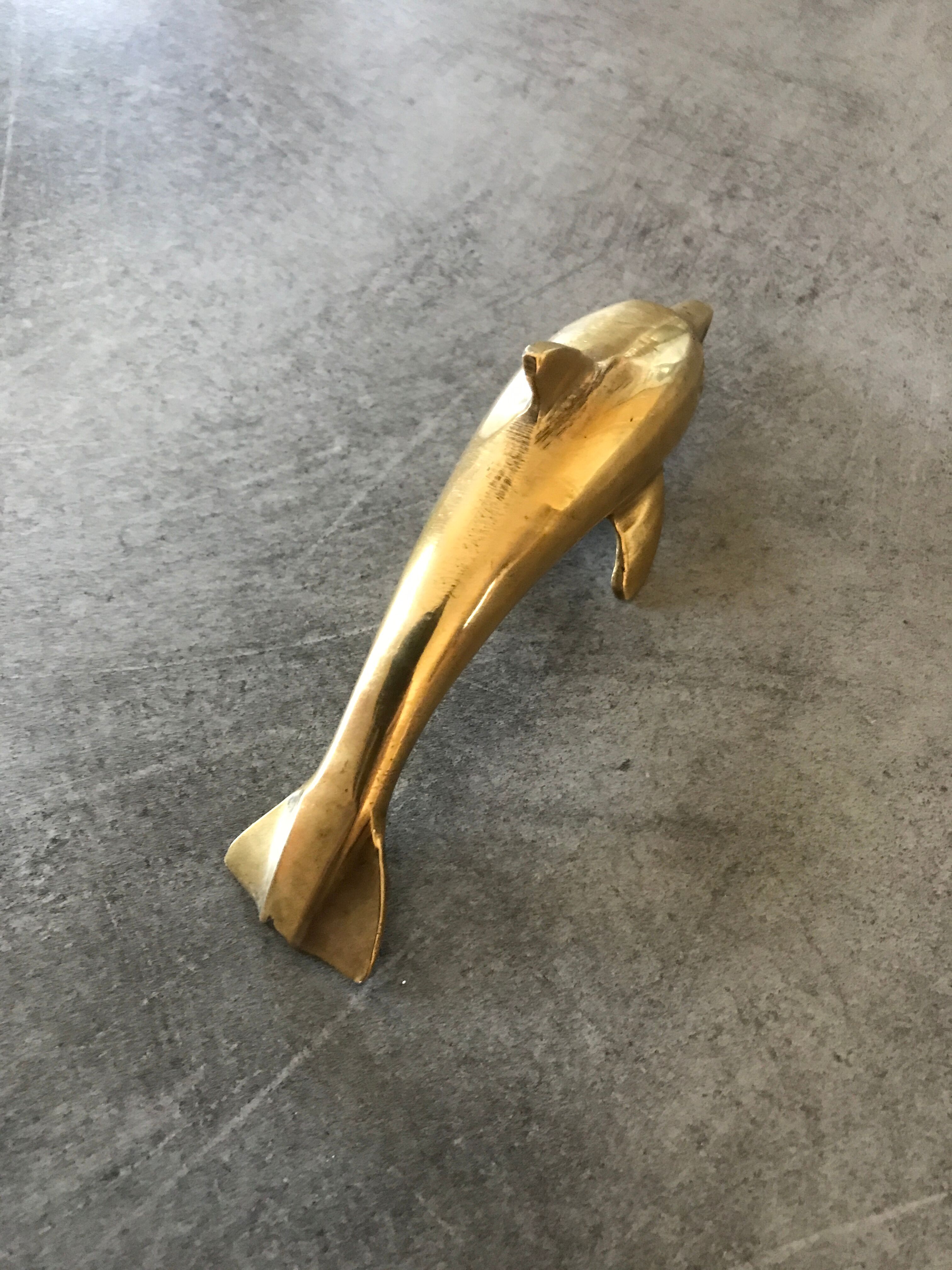 Dolphin vintage solid brass - animal collection brass 12,5 cm