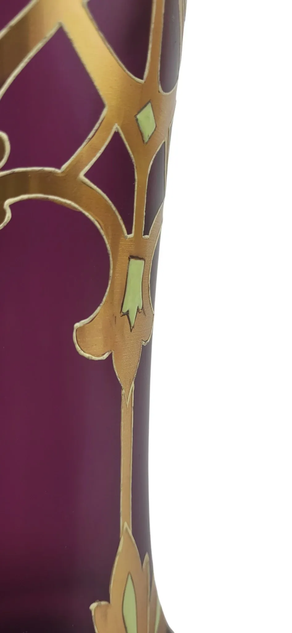 Art Nouveau vase in enamelled glass, Bohemia, 1900-1910