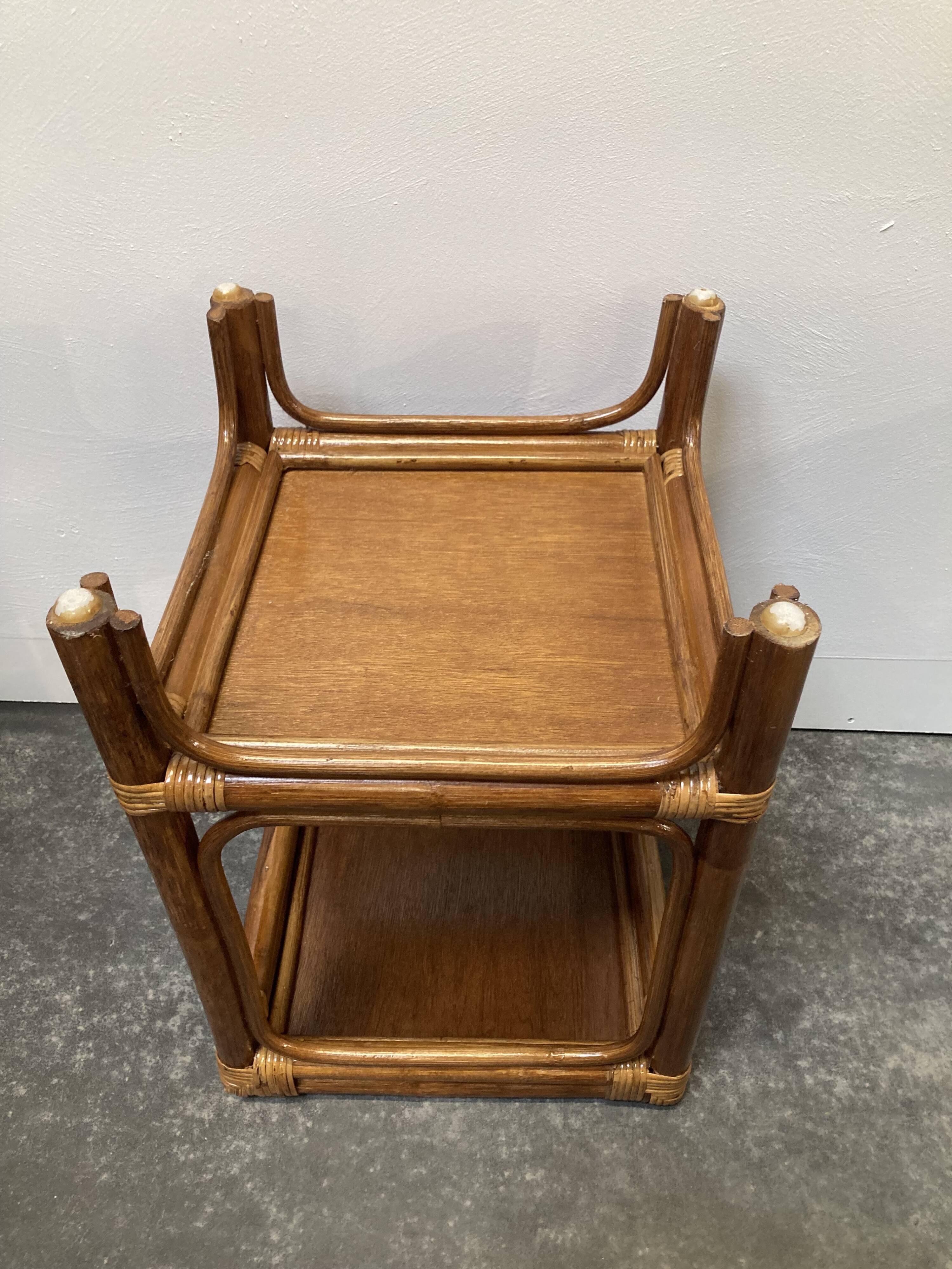 Vintage rattan bedside