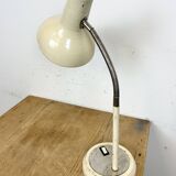 Beige industrial gooseneck table lamp, 1960s