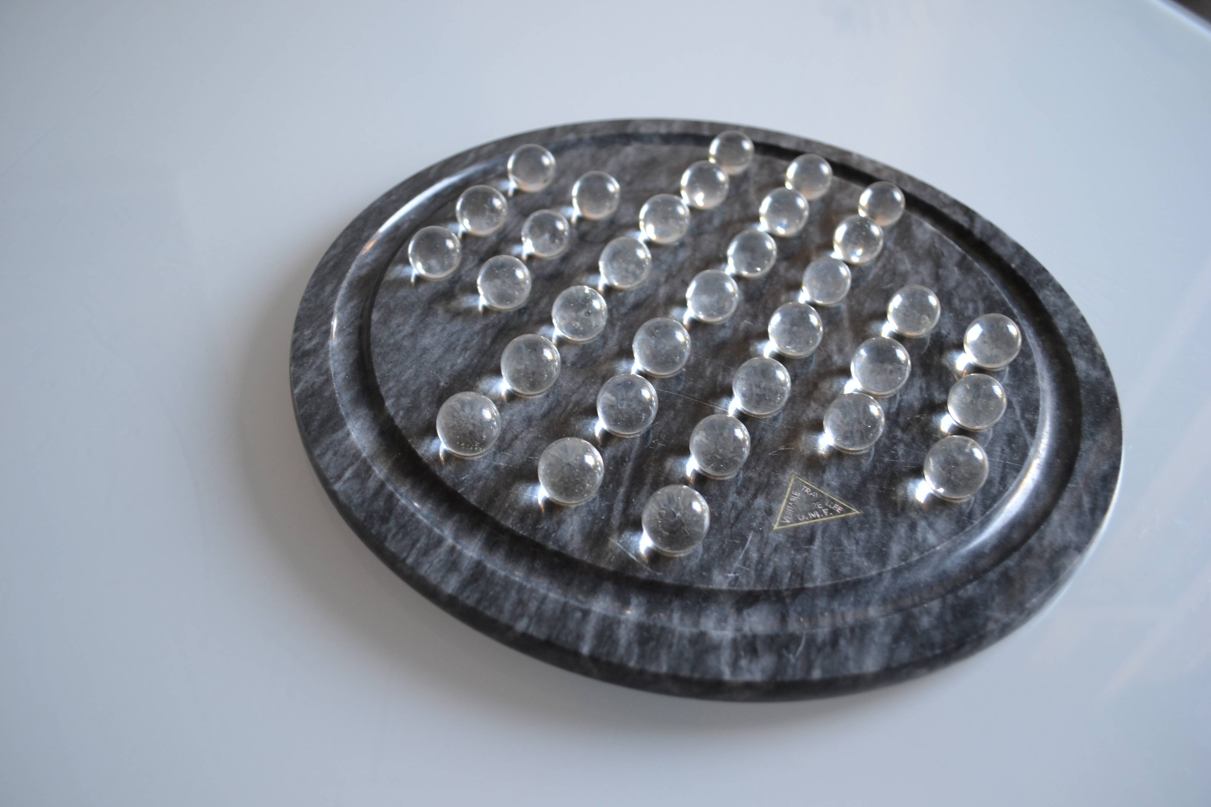 vintage marble and glass solitaire game